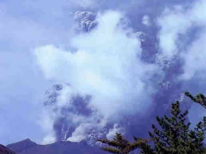 Large eruption of Mt. Asama in 1973