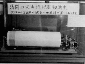 Seismometer in Asama volcano park (May 1973)